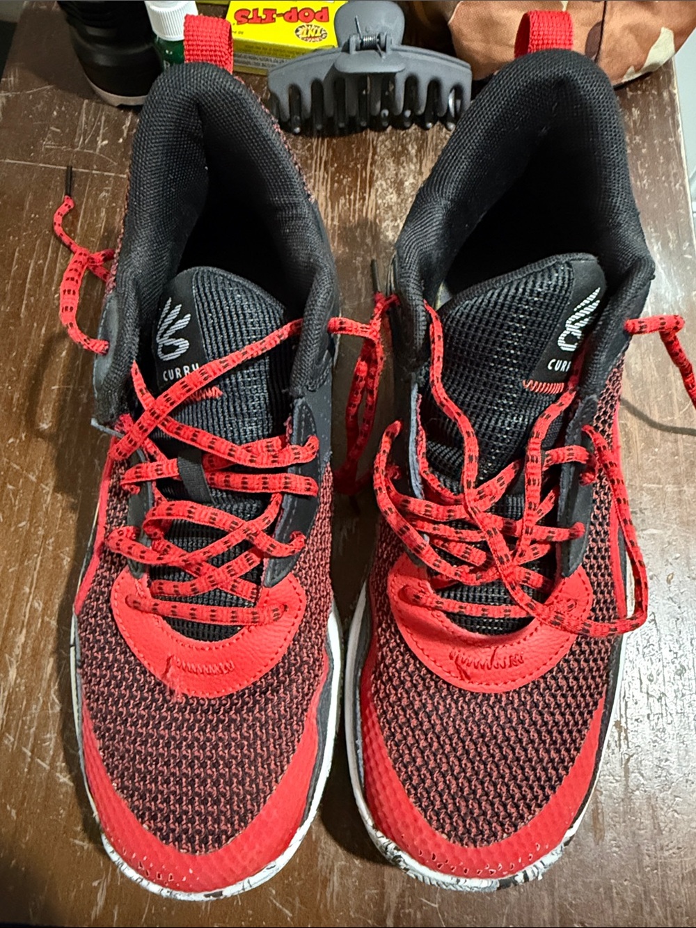 Under Armour Red and Black Men's Athletic Sneakers